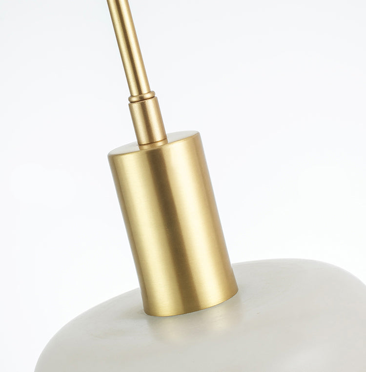 Stone Cylinder Pendant Light Fixture Modern Style Suspension Pendant Light in Brass