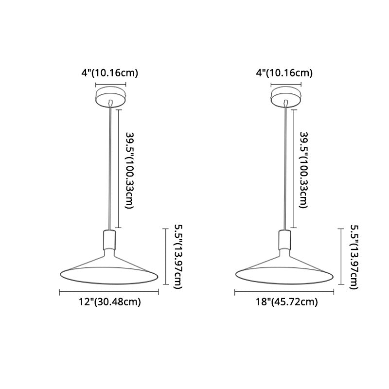 Slim Metal Modern Hanging Lamp Kit 1-Light LED Down Lighting Pendant for Dining Room