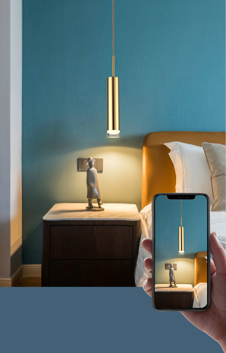 Contemporary LED 1-Light Ceiling Pendant Light Acrylic Linear Hanging Lamp for Bedroom