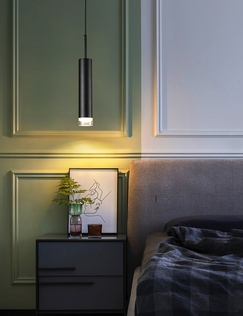 Contemporary LED 1-Light Ceiling Pendant Light Acrylic Linear Hanging Lamp for Bedroom