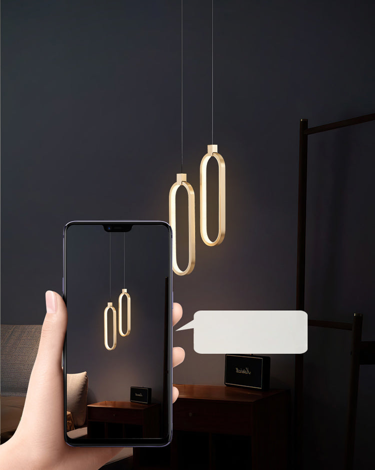 Minimalist LED Hanging Ceiling Light Aluminum 1-Light Linear Ceiling Pendant Light