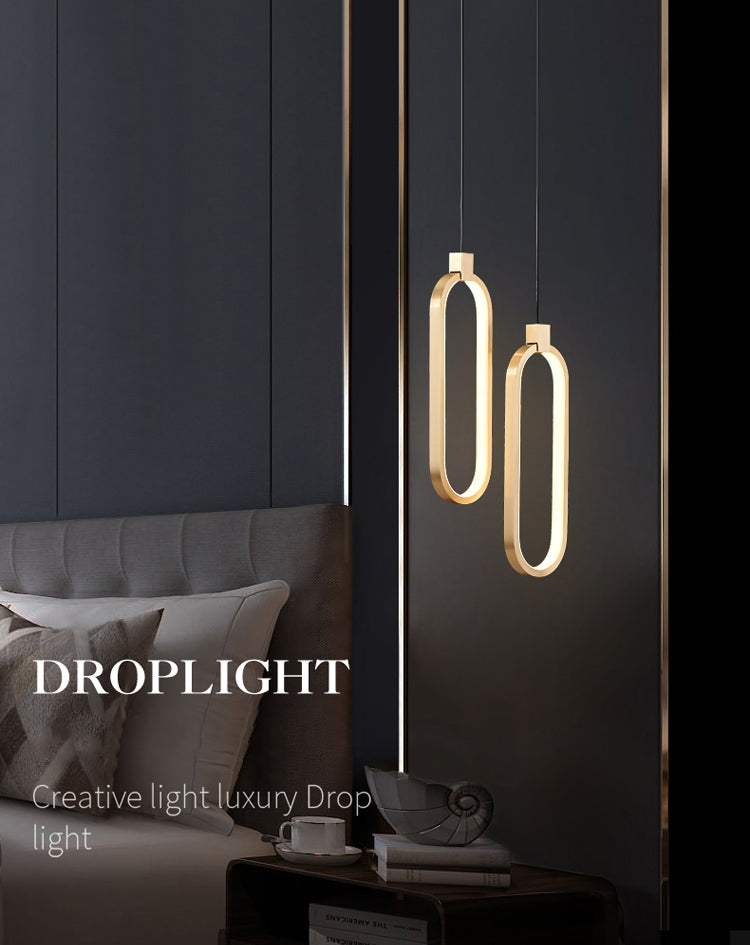 Minimalist LED Hanging Ceiling Light Aluminum 1-Light Linear Ceiling Pendant Light