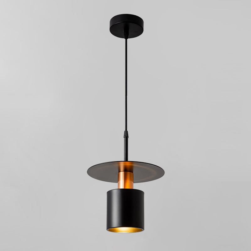 Zwart dikke metalen schijf schaduw Pendant licht Iron Moderne stijl Down Lighting voor eetkamer