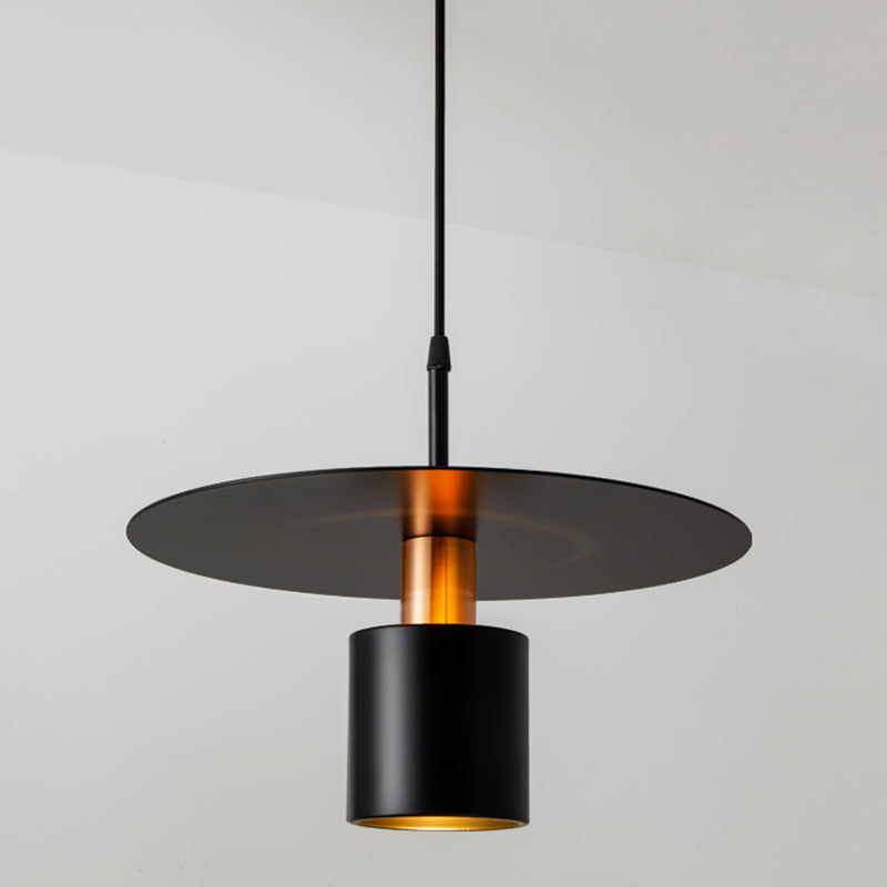 Zwart dikke metalen schijf schaduw Pendant licht Iron Moderne stijl Down Lighting voor eetkamer