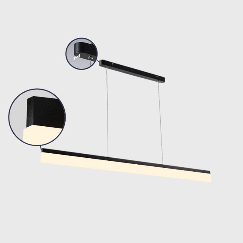 Black Aluminum Minimal Ceiling Lamp 1-Light LED Pendant Lighting Fixture for Office