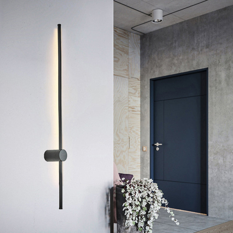 Aluminium LED Linear Wall Sconce in Modern Concise Style Wrought Iron Indoor Wall Light with Silicone Shade