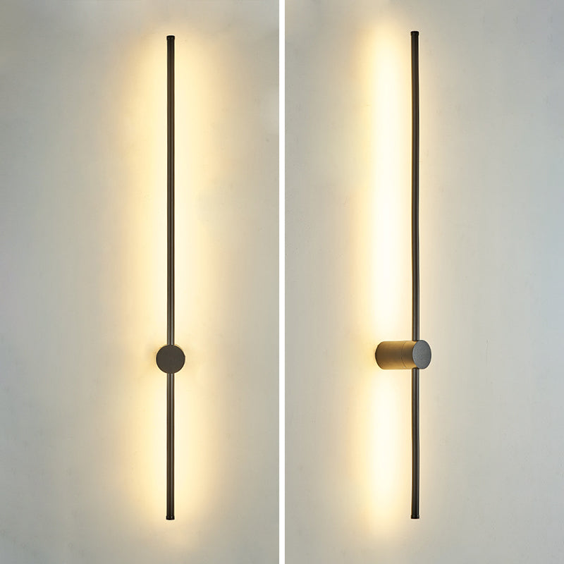 Aluminium LED Linear Wall Sconce in Modern Concise Style Wrought Iron Indoor Wall Light with Silicone Shade