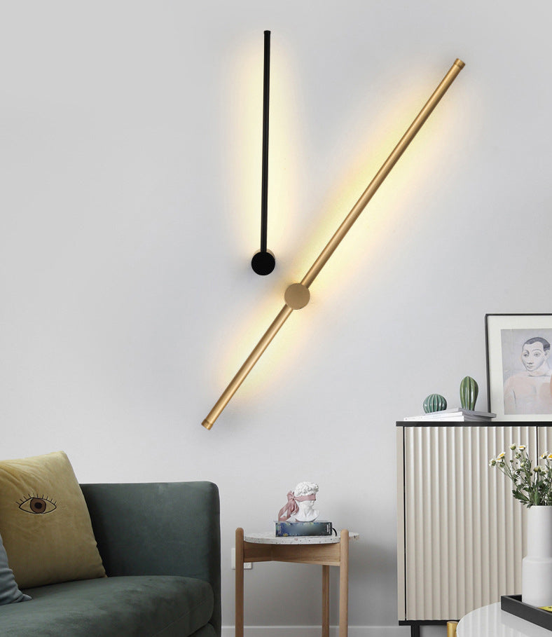 Aluminium LED Linear Wall Sconce in Modern Concise Style Wrought Iron Indoor Wall Light with Silicone Shade