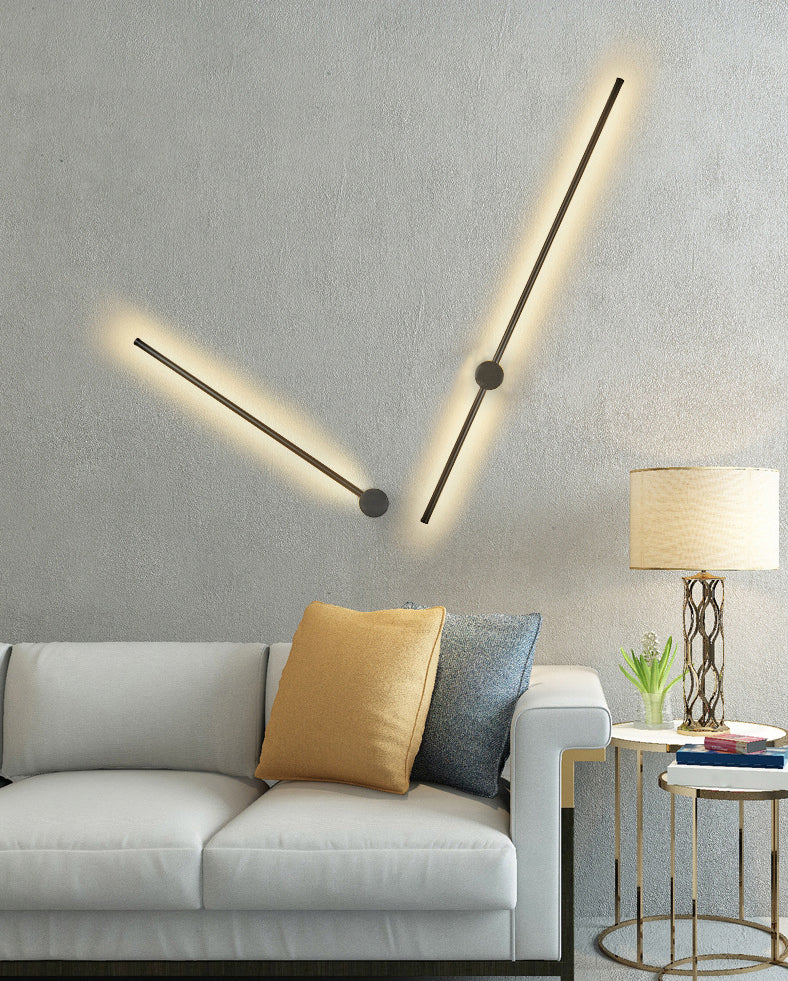 Aluminium LED Linear Wall Sconce in Modern Concise Style Wrought Iron Indoor Wall Light with Silicone Shade