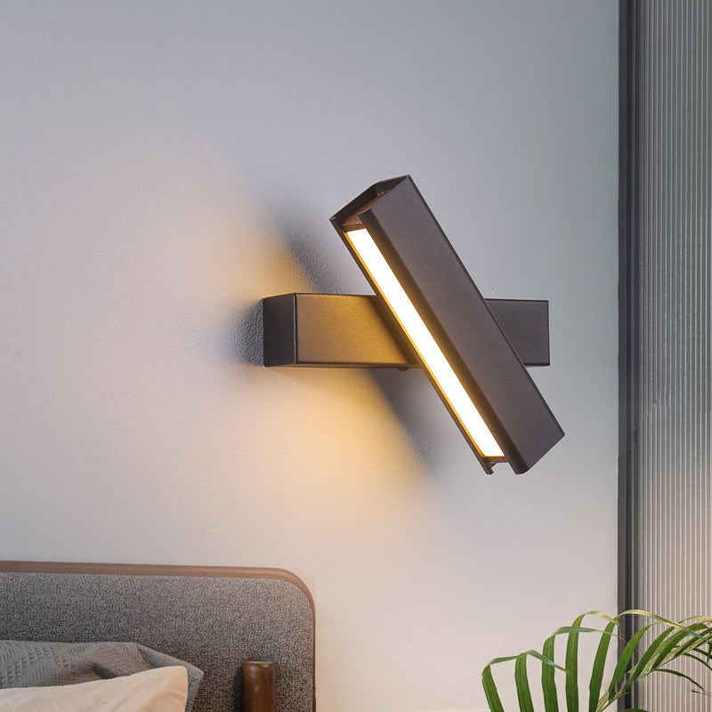 350 ° roteerbare rechthoekige LED -wandlamp 7,5 "brede Noordse eenvoudstijl metaal SCONCE Licht met onafhankelijke schakelaar