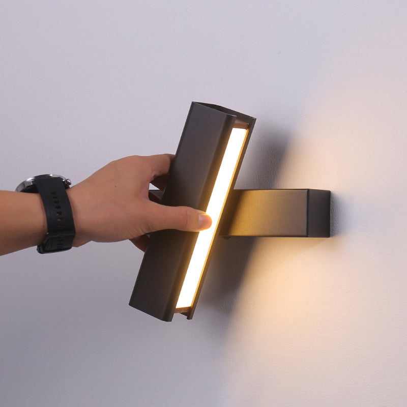 350 ° roteerbare rechthoekige LED -wandlamp 7,5 "brede Noordse eenvoudstijl metaal SCONCE Licht met onafhankelijke schakelaar