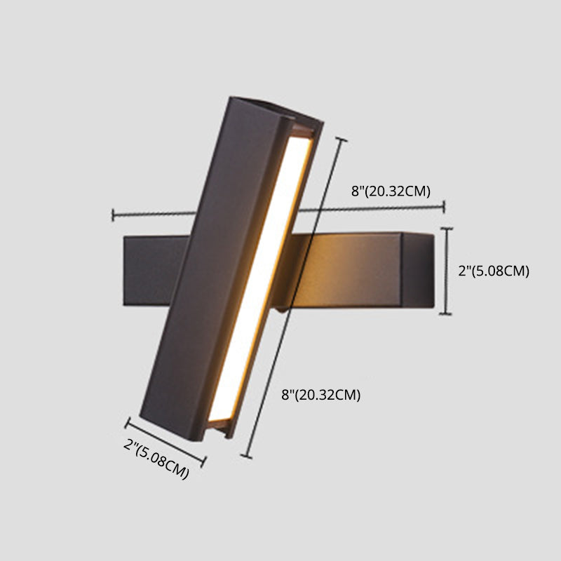 350 ° roteerbare rechthoekige LED -wandlamp 7,5 "brede Noordse eenvoudstijl metaal SCONCE Licht met onafhankelijke schakelaar