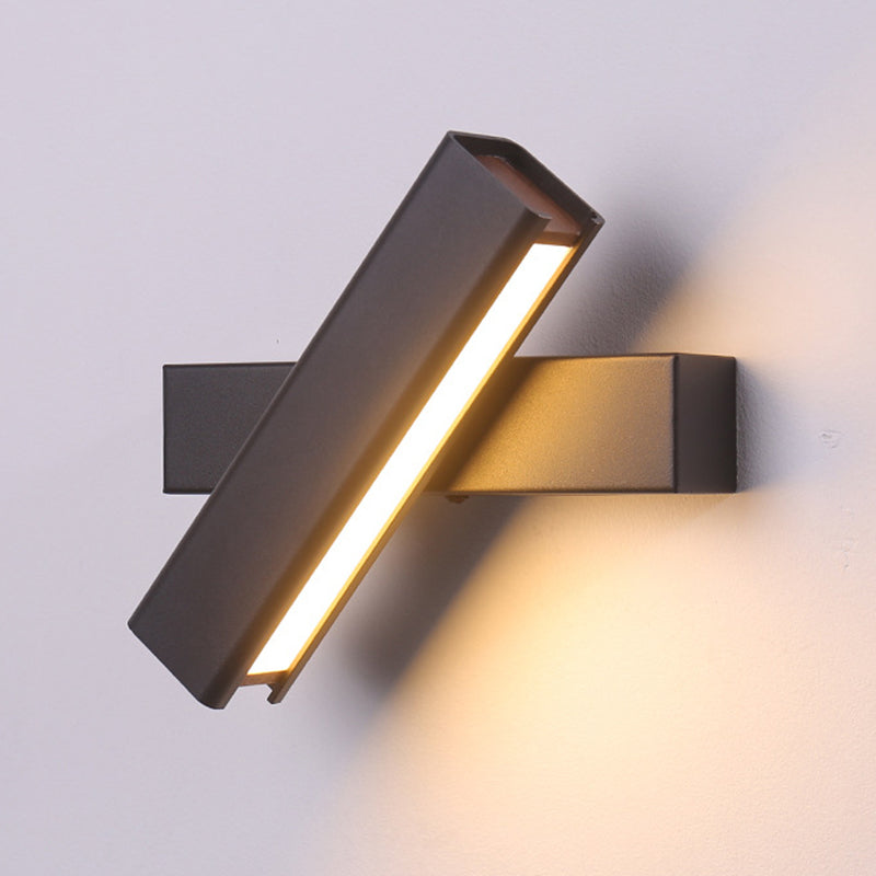 350 ° roteerbare rechthoekige LED -wandlamp 7,5 "brede Noordse eenvoudstijl metaal SCONCE Licht met onafhankelijke schakelaar