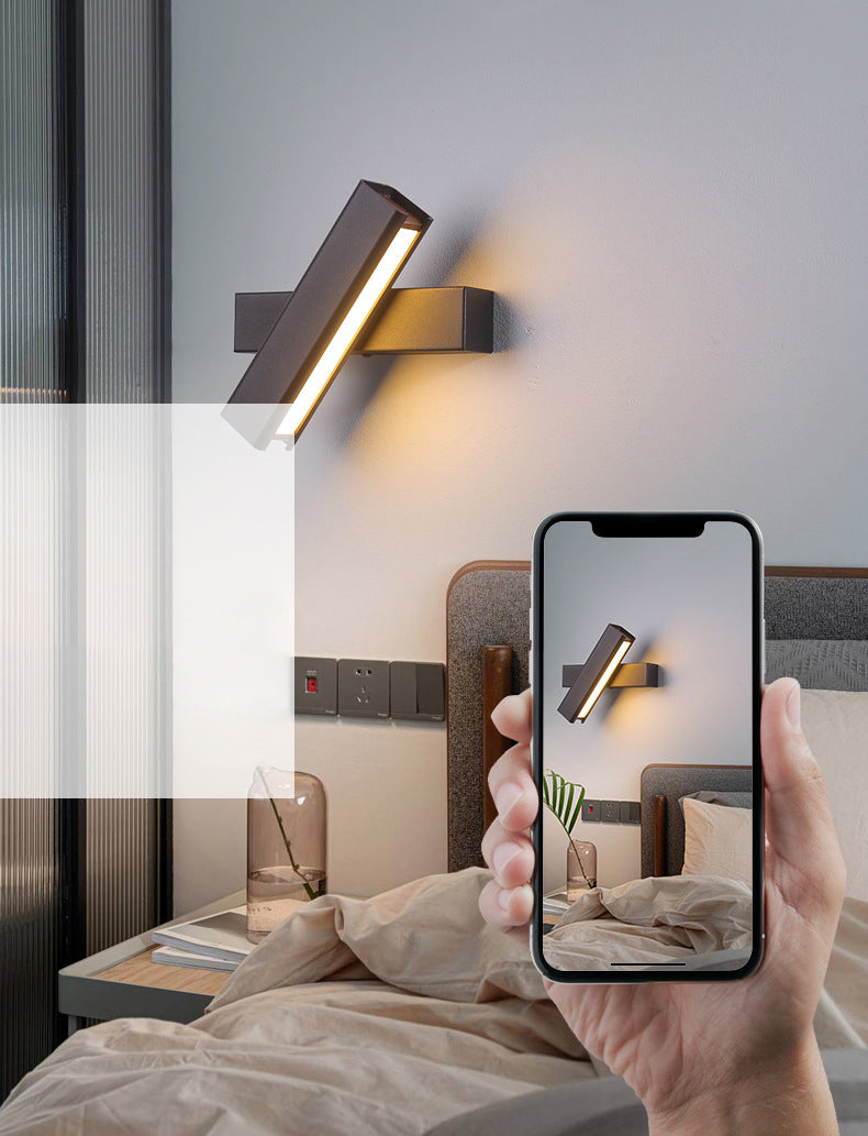 350 ° roteerbare rechthoekige LED -wandlamp 7,5 "brede Noordse eenvoudstijl metaal SCONCE Licht met onafhankelijke schakelaar