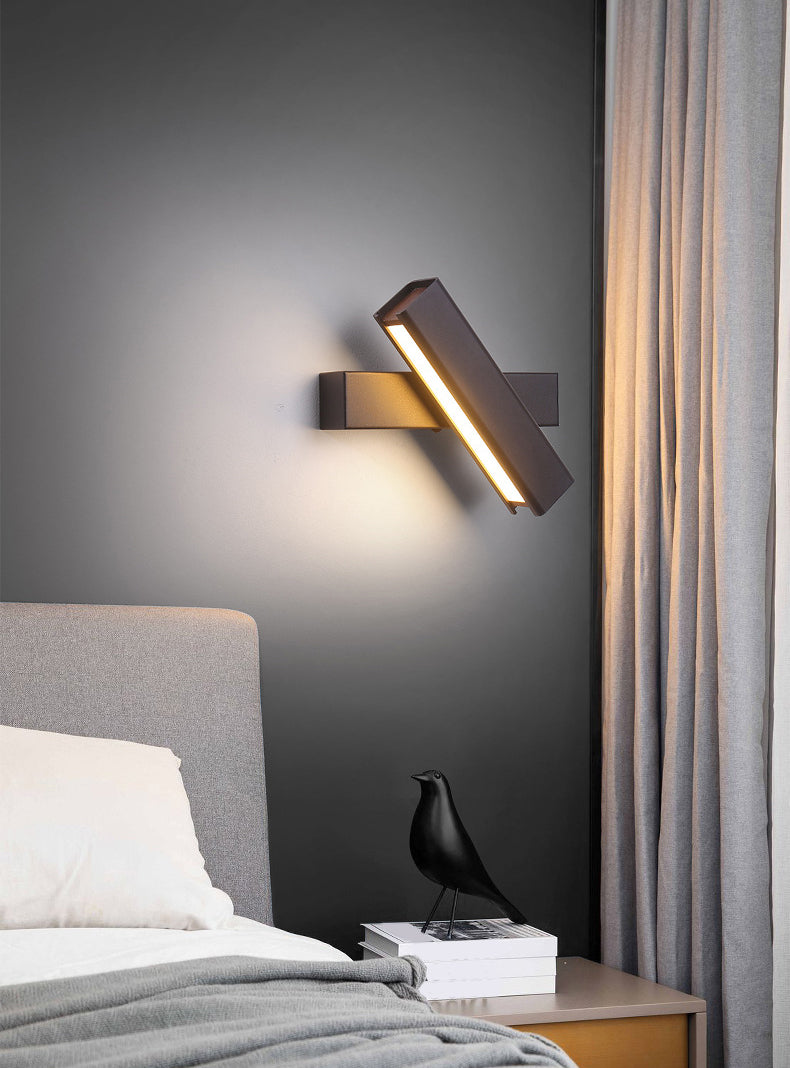 350 ° roteerbare rechthoekige LED -wandlamp 7,5 "brede Noordse eenvoudstijl metaal SCONCE Licht met onafhankelijke schakelaar