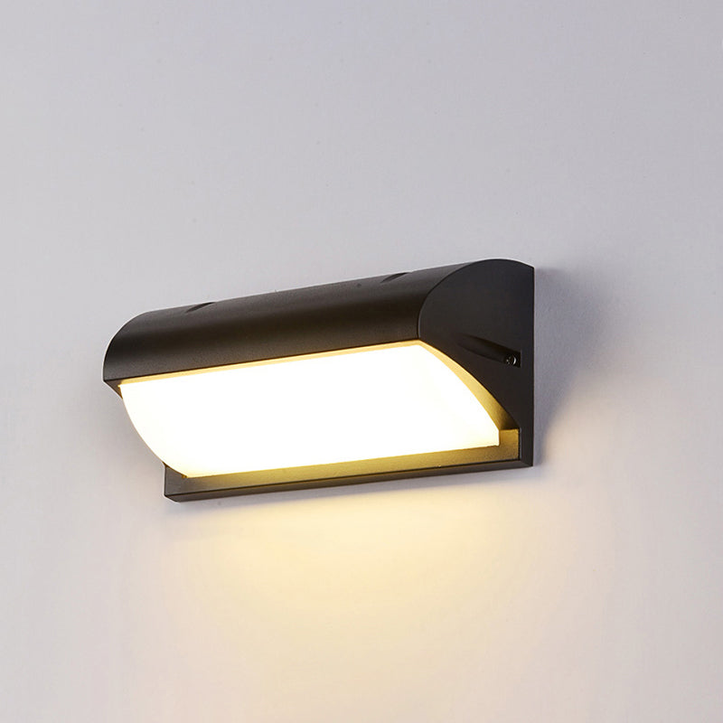 Moderno semplice rettangolo a parete rettangolo montato a parete lampada da parete in alluminio a 1 luce per giardino