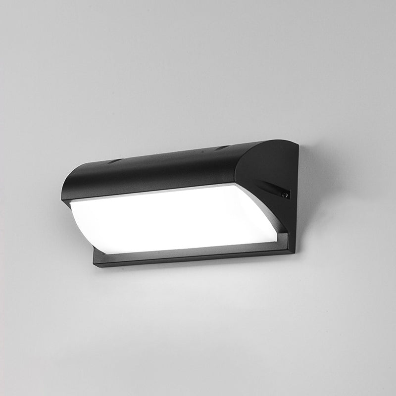 Moderno semplice rettangolo a parete rettangolo montato a parete lampada da parete in alluminio a 1 luce per giardino