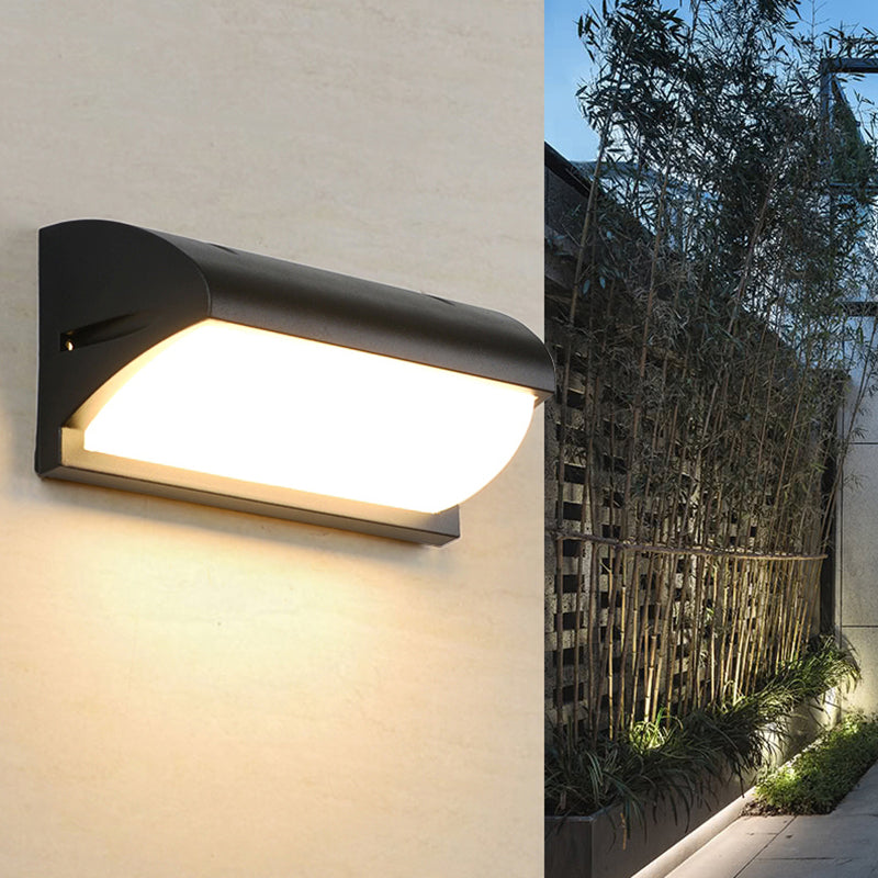 Moderno semplice rettangolo a parete rettangolo montato a parete lampada da parete in alluminio a 1 luce per giardino