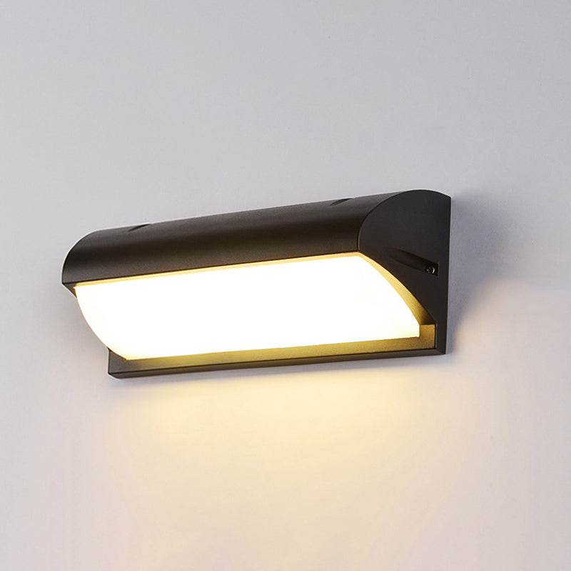 Moderno semplice rettangolo a parete rettangolo montato a parete lampada da parete in alluminio a 1 luce per giardino