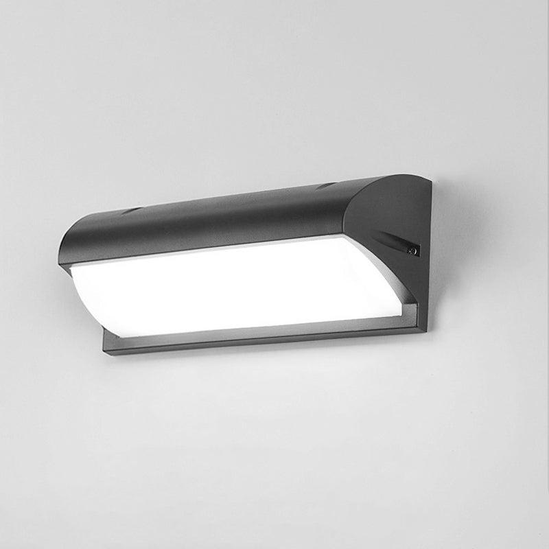 Moderno semplice rettangolo a parete rettangolo montato a parete lampada da parete in alluminio a 1 luce per giardino
