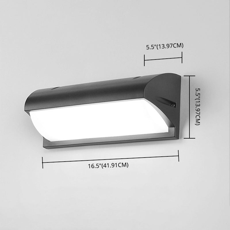 Moderno semplice rettangolo a parete rettangolo montato a parete lampada da parete in alluminio a 1 luce per giardino