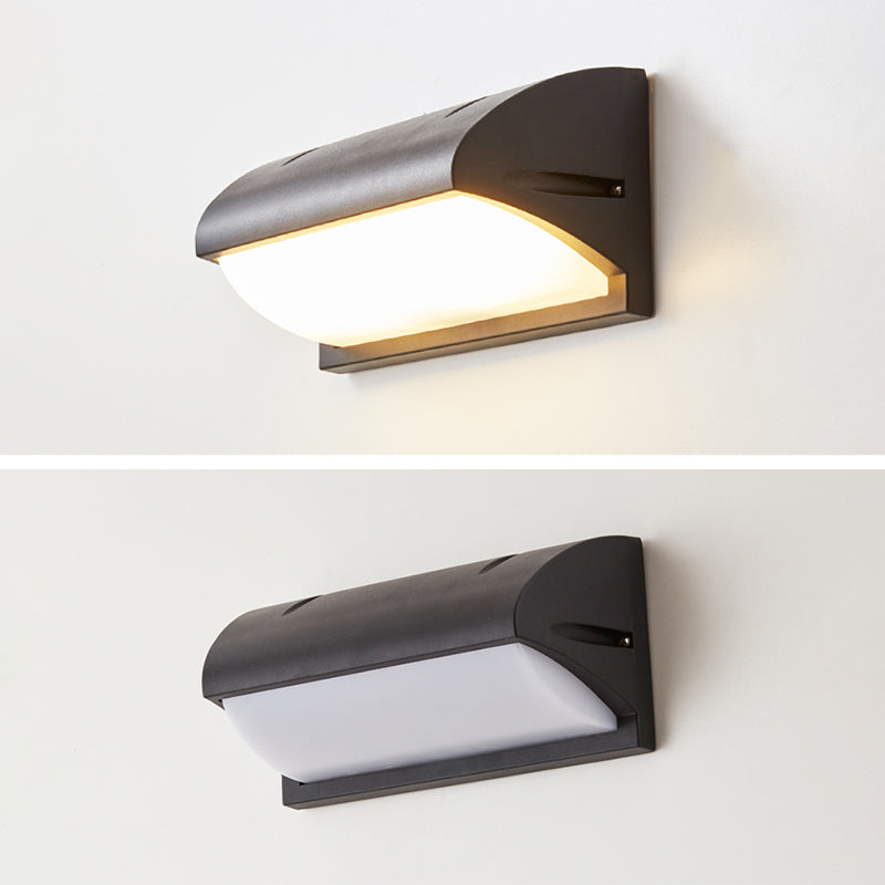 Moderno semplice rettangolo a parete rettangolo montato a parete lampada da parete in alluminio a 1 luce per giardino