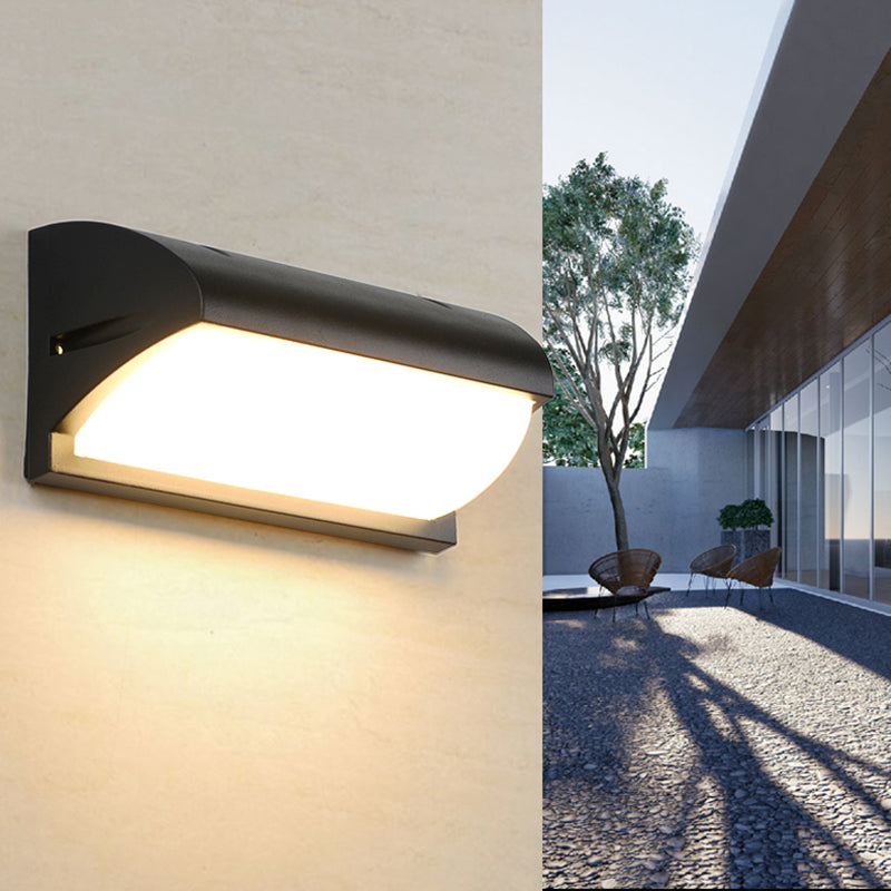 Moderno semplice rettangolo a parete rettangolo montato a parete lampada da parete in alluminio a 1 luce per giardino