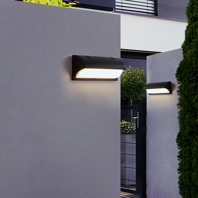 Moderno semplice rettangolo a parete rettangolo montato a parete lampada da parete in alluminio a 1 luce per giardino