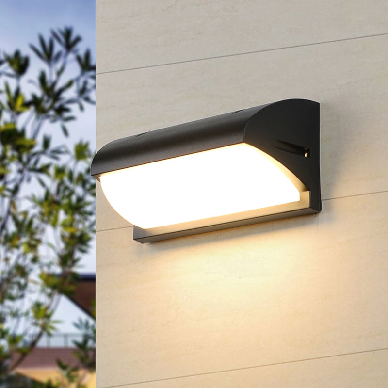Moderno semplice rettangolo a parete rettangolo montato a parete lampada da parete in alluminio a 1 luce per giardino