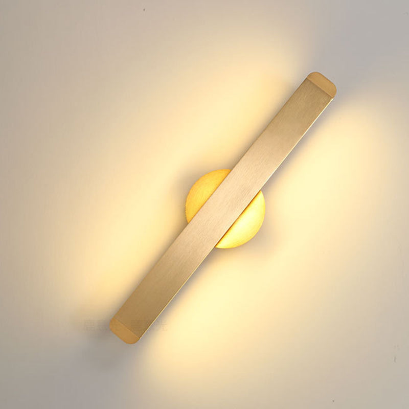 Brushed Gold Rectangular LED Wall Lamp Rotatable Design Nordic Simplicity Aluminum Sconce Light for Bedside