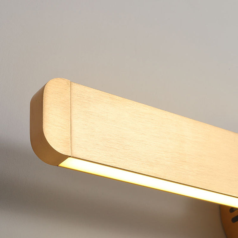 Brushed Gold Rectangular LED Wall Lamp Rotatable Design Nordic Simplicity Aluminum Sconce Light for Bedside