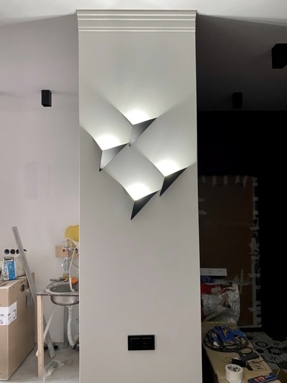 Minimalisme Metaal driehoek LED SCONCE LAMP MODERNE STIJL GEOMETRISCHE WANDELEMENT LICHT VOOR AISLE TRAPEN