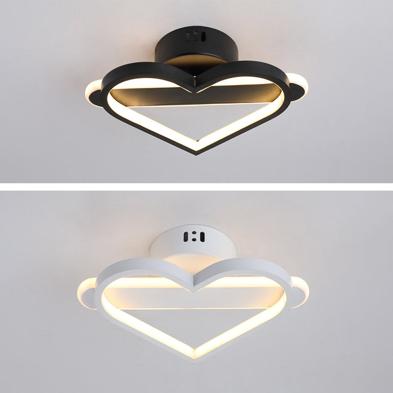 Heart Shaped Aluminum LED Wall Lamp 9.5" H Simplicity Lines Acrylic Sconce Lighting Fixture for Bedroom