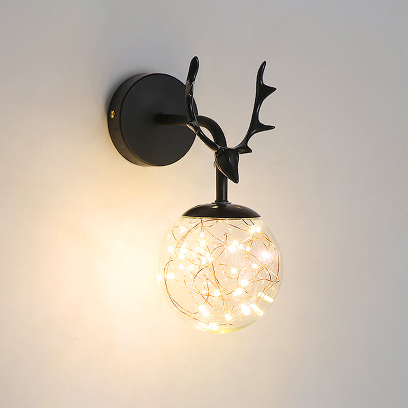 Lampade a parete in vetro trasparente globo a 1 luce moderna a montaggio a parete per soggiorno