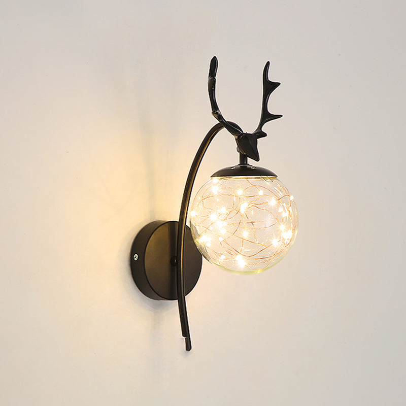 Lampade a parete in vetro trasparente globo a 1 luce moderna a montaggio a parete per soggiorno