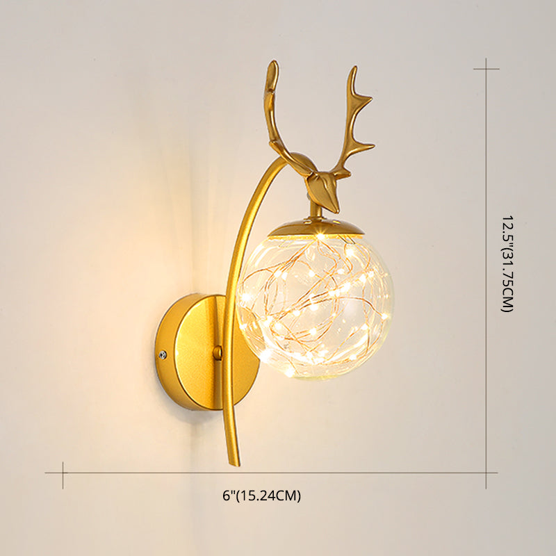 Lampade a parete in vetro trasparente globo a 1 luce moderna a montaggio a parete per soggiorno