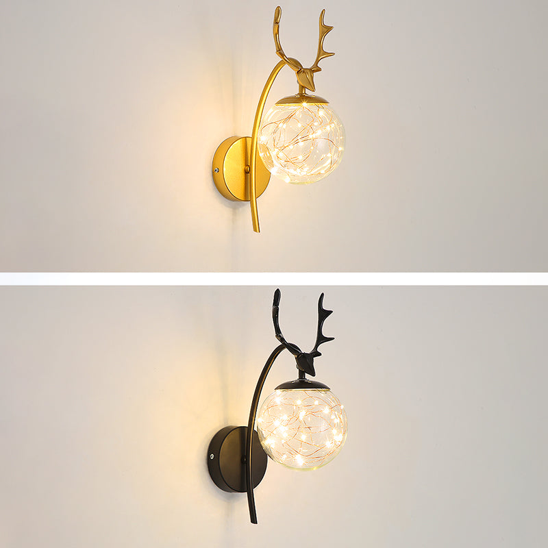 Lampade a parete in vetro trasparente globo a 1 luce moderna a montaggio a parete per soggiorno