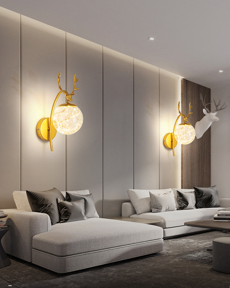 Lampade a parete in vetro trasparente globo a 1 luce moderna a montaggio a parete per soggiorno