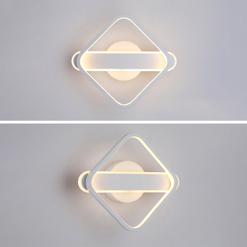 Square Aluminum Simplicity LED Wall Lamp 9.5" H Geometric Lines Acrylic Sconce Lighting Fixture for Bedroom