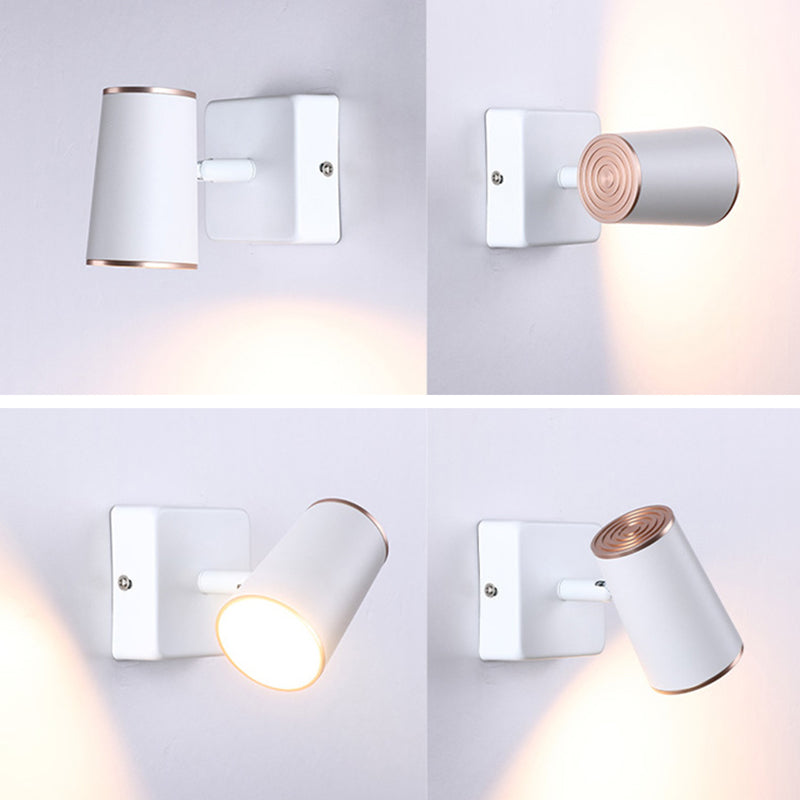 Rotatable Cylindrical Bedside Reading Lamp Modernism Simplicity Aluminum Wall Sconce for Bedroom