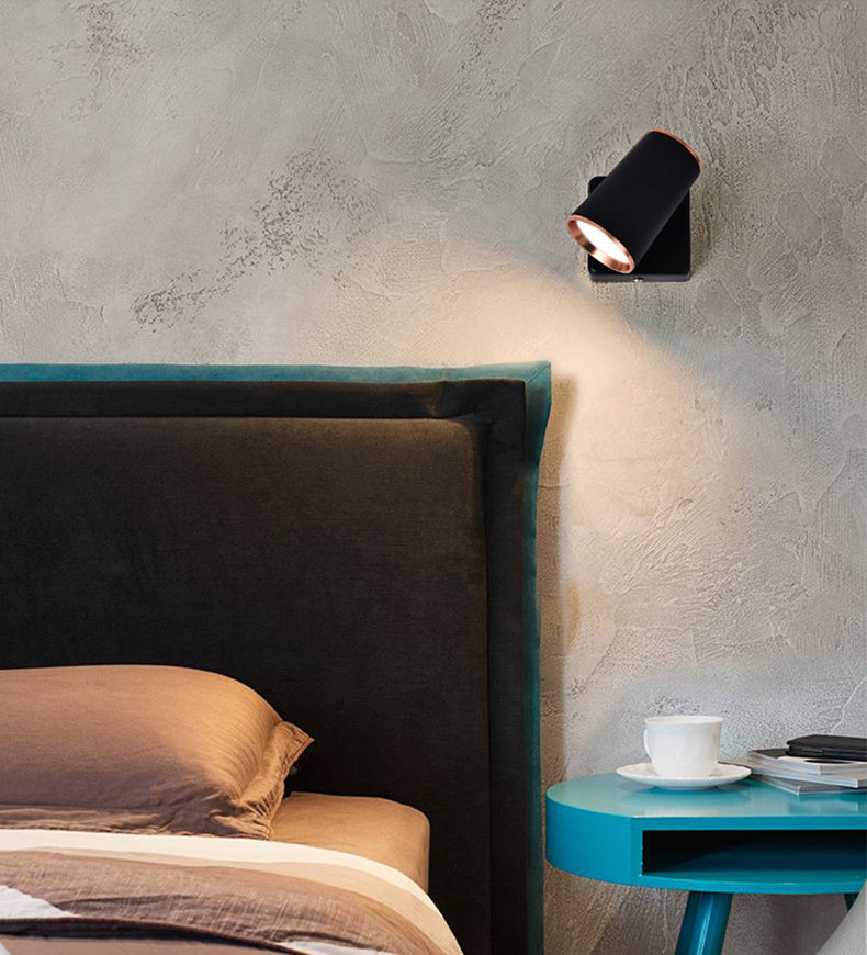 Rotatable Cylindrical Bedside Reading Lamp Modernism Simplicity Aluminum Wall Sconce for Bedroom
