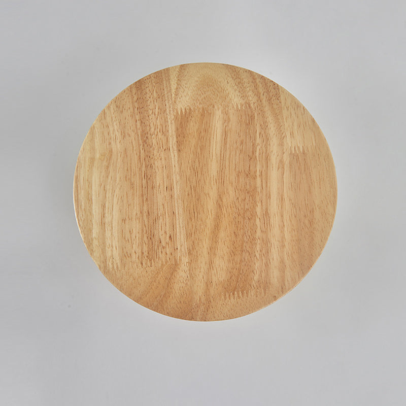 Blockfarbe kreisförmige Wandleuchten im modernen prägnanten Stil schmiedeeisere LED -Wandlampe mit Holzschatten