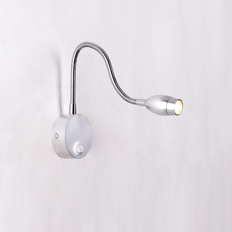 Diseño de manguera ajustable lámpara de lectura LED lámpara de montaje de pared de aluminio moderna con interruptor independiente
