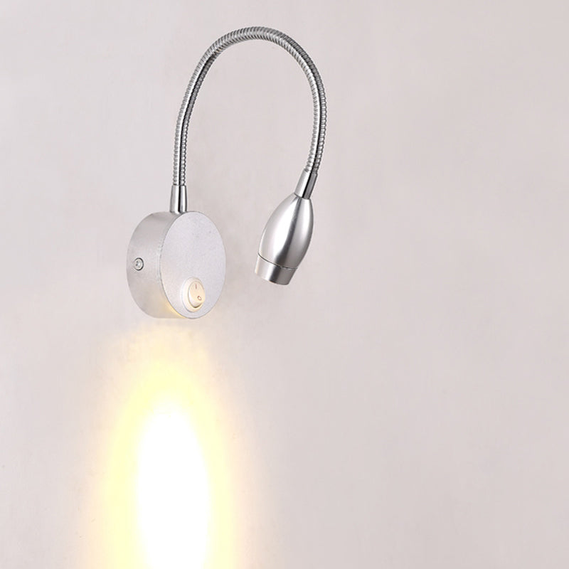 Diseño de manguera ajustable lámpara de lectura LED lámpara de montaje de pared de aluminio moderna con interruptor independiente