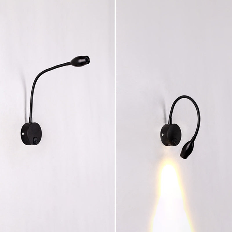 Diseño de manguera ajustable lámpara de lectura LED lámpara de montaje de pared de aluminio moderna con interruptor independiente