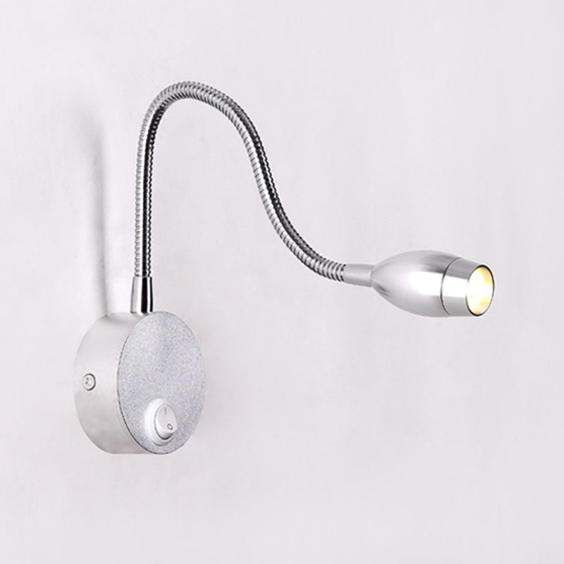 Diseño de manguera ajustable lámpara de lectura LED lámpara de montaje de pared de aluminio moderna con interruptor independiente