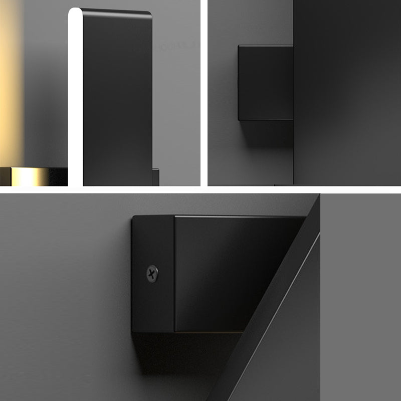 Amplia de pared de hierro forjado rectangular en una moderna lámpara de pared de macarrón de estilo minimalista con sombra acrílica