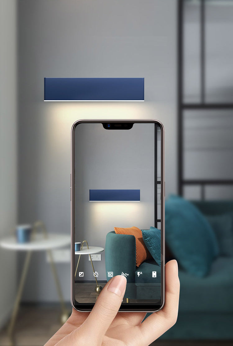 Amplia de pared de hierro forjado rectangular en una moderna lámpara de pared de macarrón de estilo minimalista con sombra acrílica