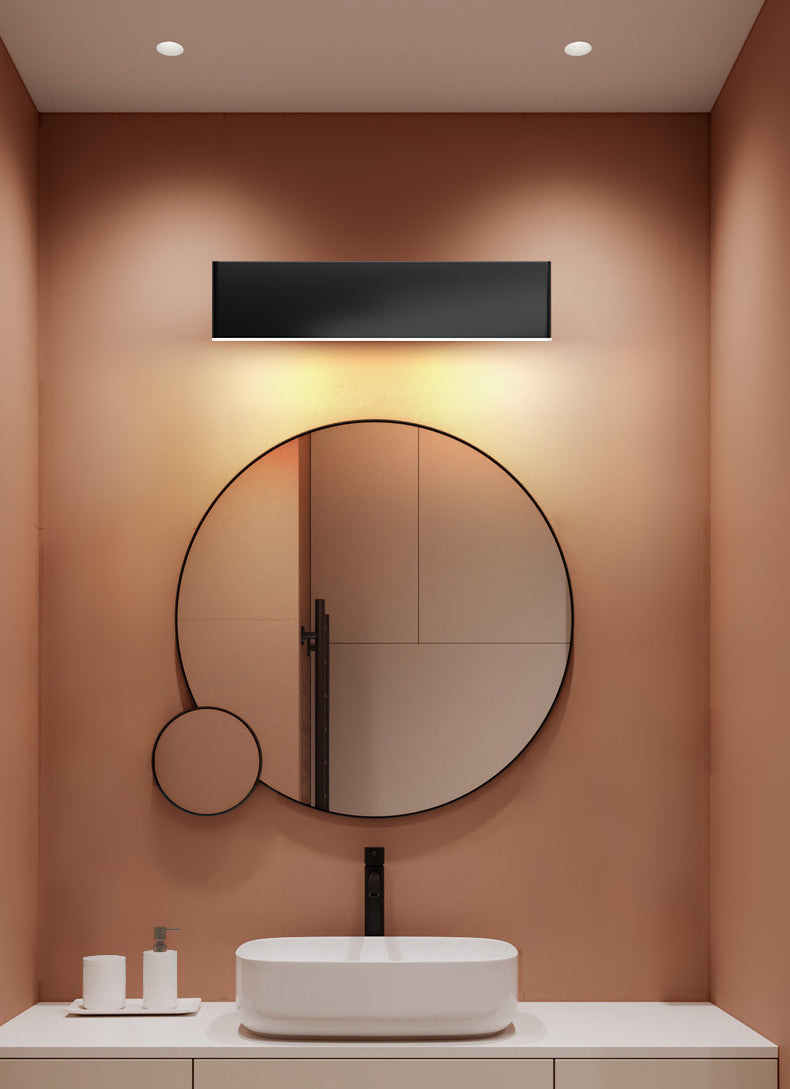 Amplia de pared de hierro forjado rectangular en una moderna lámpara de pared de macarrón de estilo minimalista con sombra acrílica