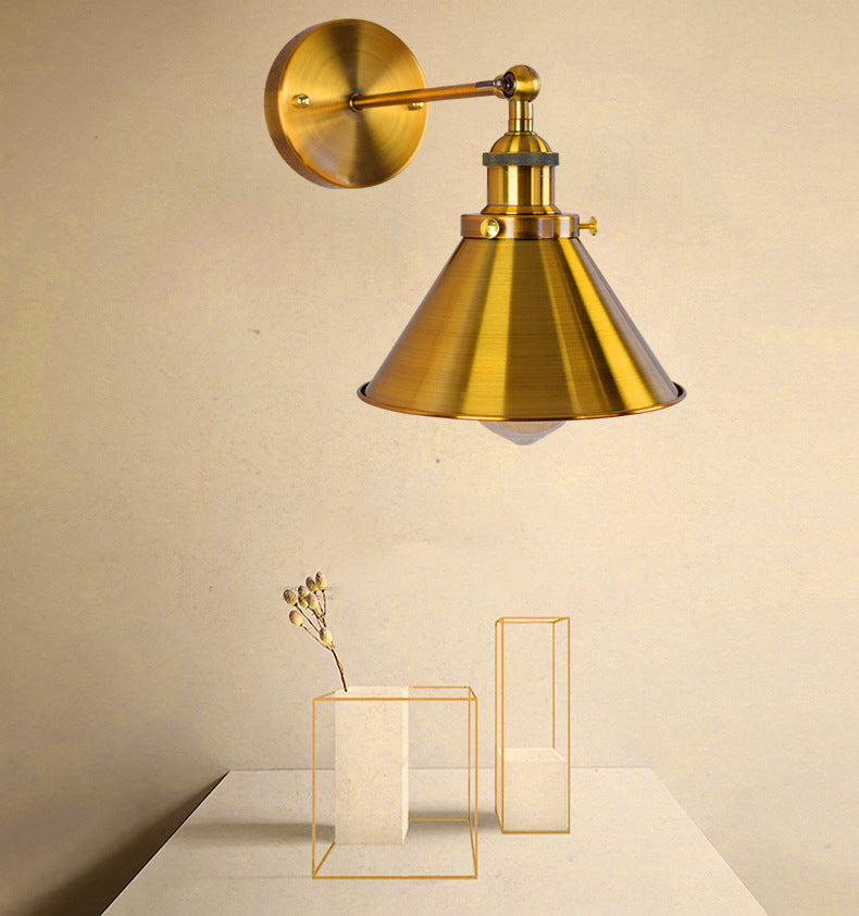 Elektroplattierte Kupfer Vintage Industrial Style Wandlampenschwung Arm Design Single Lampenleuchte für Restaurants